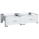 Double Washing and Drying Machine Pedestal with Drawers White