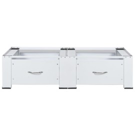 Double Washing and Drying Machine Pedestal with Drawers White