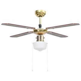 Ceiling Fan with Light 106 cm Brown
