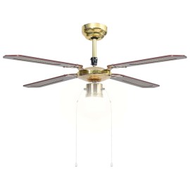 Ceiling Fan with Light 106 cm Brown