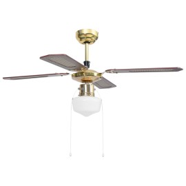 Ceiling Fan with Light 106 cm Brown