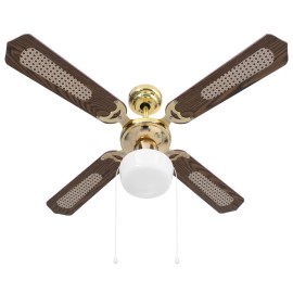 Ceiling Fan with Light 106 cm Brown