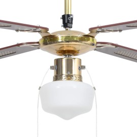 Ceiling Fan with Light 106 cm Brown