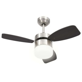 Ceiling Fan with Light and Remote Control 76 cm Dark Brown