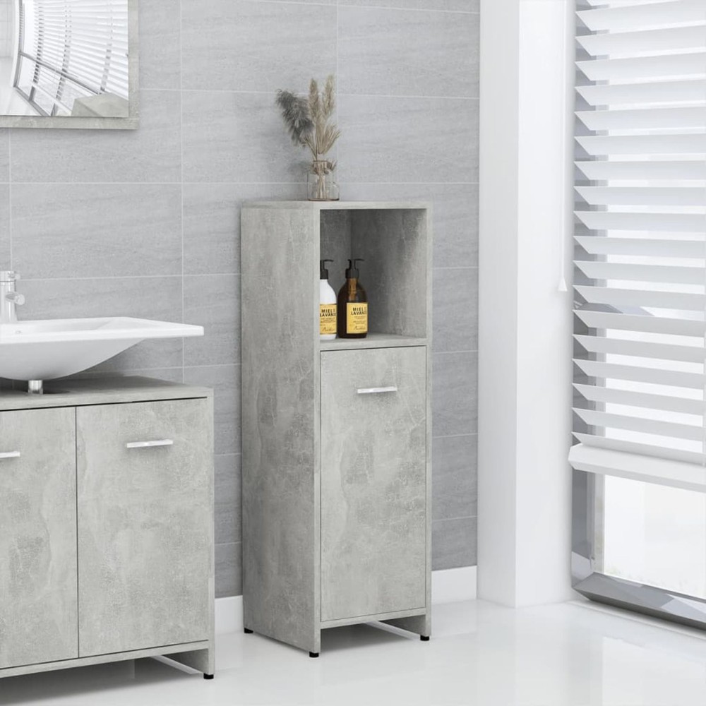Bathroom Cabinet Concrete Grey 30x30x95 cm Chipboard