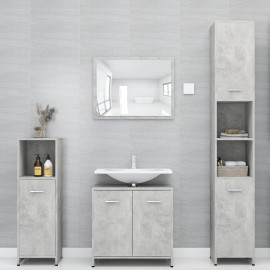 Bathroom Cabinet Concrete Grey 30x30x95 cm Chipboard