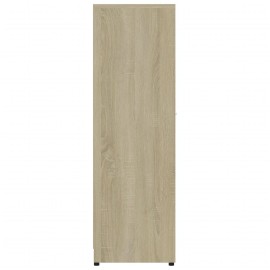 Bathroom Cabinet White and Sonoma Oak 30x30x95 cm Chipboard