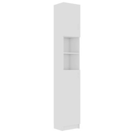 Bathroom Cabinet High Gloss White 32x25.5x190 cm Chipboard