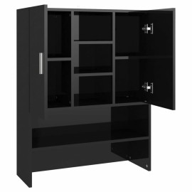 Washing Machine Cabinet High Gloss Black 70.5x25.5x90 cm