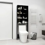 Washing Machine Cabinet High Gloss Black 64x24x190 cm