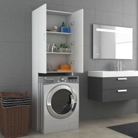 Washing Machine Cabinet White 64x25.5x190 cm