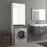 Washing Machine Cabinet High Gloss White 64x25.5x190 cm