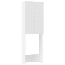 Washing Machine Cabinet High Gloss White 64x25.5x190 cm