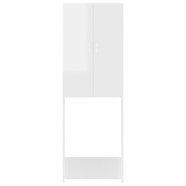 Washing Machine Cabinet High Gloss White 64x25.5x190 cm