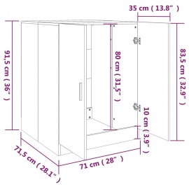 Washing Machine Cabinet Grey sonoma 71x71.5x91.5 cm