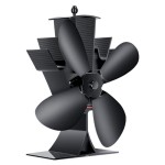 4 Blades Stove Fan Quiet Heat Powered Stove Fan Anodized Alumina Stove Fan for Wood Log Burner Fireplace