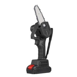 Mini Chainsaw 4-Inch Cordless Electric Protable Pruning Saw 24V Rechargeable Electric Woodworking Saws, One-Hand Pruning Shears Chainsaw for Garden Logging Tree Branch Wood Cutting, EU PLUG,(Two Types of Batteries)