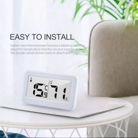 Digital Hygrometer Electronic Temperature Humidity Meters Gauge LCD Display Backlight Indoor Thermometer Hygrometer with Bracket Sticker for Greenhouse Garden Cellar