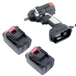 Cordless Impact Wrench Rechargeable Power Screwdriver Brushless Motor 520Nm Torque 22mm Electric Wrench with LED Light Variable Speed Home DIY Electric Power Tools