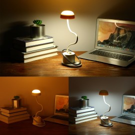 LED Desk Lamp USB Rechargeable Table Lamp with Clip Night Light Flexible Gooseneck Dimming Led Light 3 Modes for Reading Bedroom