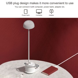 LED Desk Lamp USB Rechargeable Table Lamp with Clip Night Light Flexible Gooseneck Dimming Led Light 3 Modes for Reading Bedroom