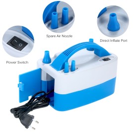 Electric Air Balloon Pump Portable Inflator Dual-Nozzle Balloon Blower Pump Machine Air Balloon Blower Buddy for Fast and Easy Bulk Balloons Filling Party Decoration