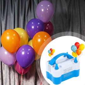 Electric Air Balloon Pump Portable Inflator Dual-Nozzle Balloon Blower Pump Machine Air Balloon Blower Buddy for Fast and Easy Bulk Balloons Filling Party Decoration
