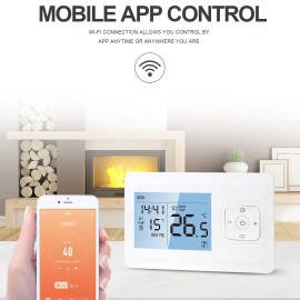 Smart Thermostat WIFI Smart Heating Radiator Thermostat APP Control Indoor Constant Temperature Controller Digital Programmable Thermostat Anti Freezing Backlit LCD Display