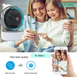 WiFi Baby Pet Monitor Wireless 1080P Home Security IP Camera Motion Tracking IR Night Version Two-Way Audio Motion Detection, EU Plug