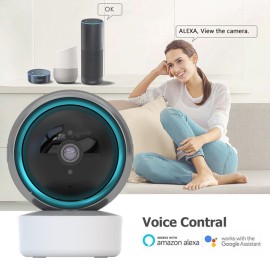 WiFi Baby Pet Monitor Wireless 1080P Home Security IP Camera Motion Tracking IR Night Version Two-Way Audio Motion Detection, EU Plug