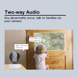 WiFi Baby Pet Monitor Wireless 1080P Home Security IP Camera Motion Tracking IR Night Version Two-Way Audio Motion Detection, EU Plug