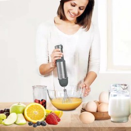 Multi-Functional  5-in-1 Hand Blender Stick Blender Milk Frother Egg Whisk with Adjustable Speeds 500ml Food Grinder/ 600ml Container