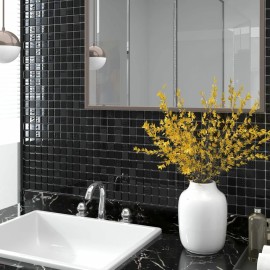  Mosaic Tiles 11 pcs Shiny Black 30x30 cm Glass