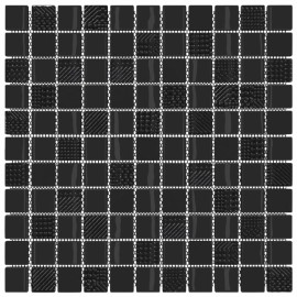  Mosaic Tiles 11 pcs Shiny Black 30x30 cm Glass