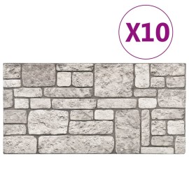 3D Wall Panels with Grey Brick Design 10 pcs EPS