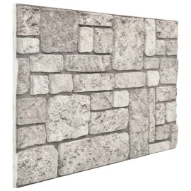 3D Wall Panels with Grey Brick Design 10 pcs EPS