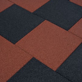   Fall Protection Tiles 6 pcs Rubber 50x50x3 cm Red