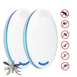 2Pcs Ultrasonic Pest Repeller Plug Electric Pest Control - Professional Safe Home Mosquitos Repellent - For Fleas, Bed Bugs, Cockroach, Rats, Rodents, Roaches, Mice, Insect, Ants, Spiders EU