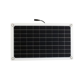 12V 20W Solar Panel Monocrystalline Silicon Solar Cell with Dual USB Car Charger Lighter Alligator Clip DIY Waterproof Camping Portable Power Solar Panel Compatible for iPhone Car Boat Marine