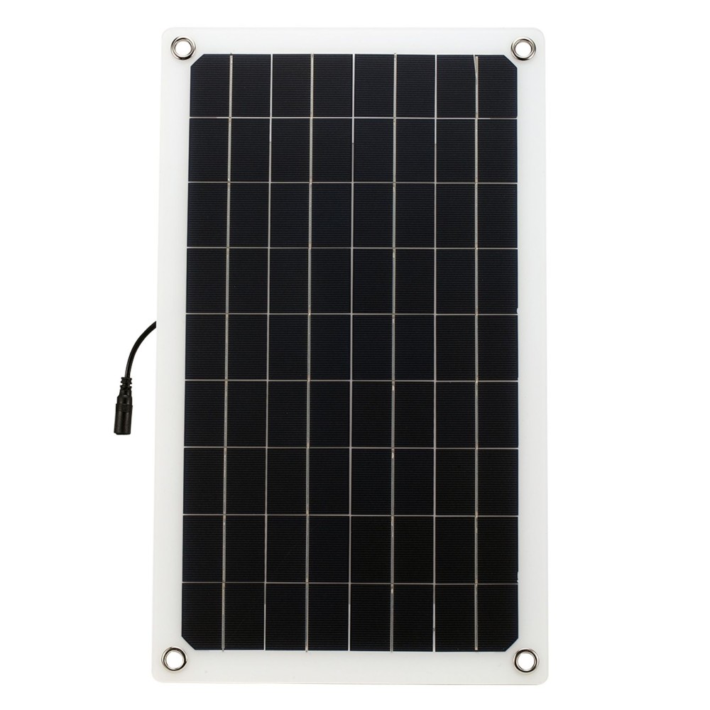 12V 20W Solar Panel Monocrystalline Silicon Solar Cell with Dual USB Car Charger Lighter Alligator Clip DIY Waterproof Camping Portable Power Solar Panel Compatible for iPhone Car Boat Marine