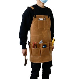 Garden Tool Apron Adjustable Waist Apron with Pockets Gardening Kit Artist Painting Waterproof Canvas Work Apron Gardening Tool Kit Holder for Women Men Art Gardening Lawn Yard Home Organizer