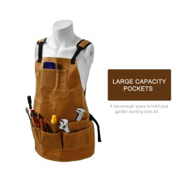 Garden Tool Apron Adjustable Waist Apron with Pockets Gardening Kit Artist Painting Waterproof Canvas Work Apron Gardening Tool Kit Holder for Women Men Art Gardening Lawn Yard Home Organizer