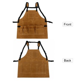 Garden Tool Apron Adjustable Waist Apron with Pockets Gardening Kit Artist Painting Waterproof Canvas Work Apron Gardening Tool Kit Holder for Women Men Art Gardening Lawn Yard Home Organizer
