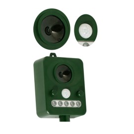Ultrasonic Animal Repeller Solar Electronic Animal Repeller Outdoor Waterproof with Flashing LED Light USB Charging for Foxes Mice Birds Skunks