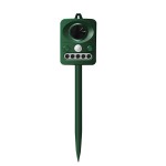 Ultrasonic Animal Repeller Solar Electronic Animal Repeller Outdoor Waterproof with Flashing LED Light USB Charging for Foxes Mice Birds Skunks