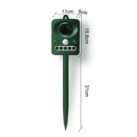 Ultrasonic Animal Repeller Solar Electronic Animal Repeller Outdoor Waterproof with Flashing LED Light USB Charging for Foxes Mice Birds Skunks