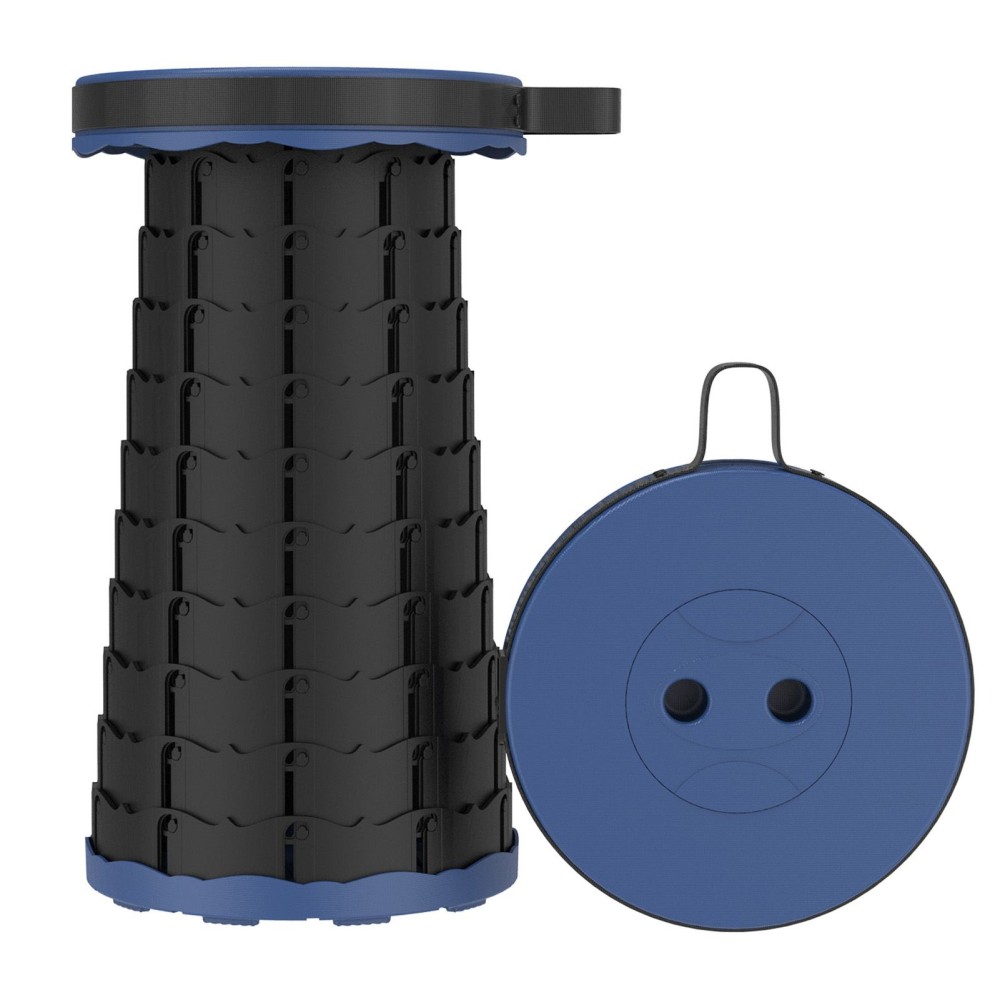 Seagull Ultralight Outdoor Folding Telescopic Stool Portable Fishing Stool Lined Up Car Stool Spot Adjustable SH Navy Blue Cover Black Ring