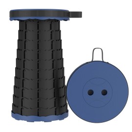Seagull Ultralight Outdoor Folding Telescopic Stool Portable Fishing Stool Lined Up Car Stool Spot Adjustable SH Navy Blue Cover Black Ring