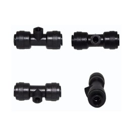 10PCS Misting Nozzles with Tees and Plug 1/4 Inch Misting Nozzles Kit Brass Mister Nozzles for Outdoor Garden Cooling Spray System