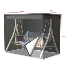 Garden Hanging Chair Swing Chair Protection Cover Two Zipper Waterproof Dustproof Windproof Anti-UV